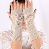KNITTED HOLLOW OUT LONG OPEN TOE GLOVES_CWAG0037