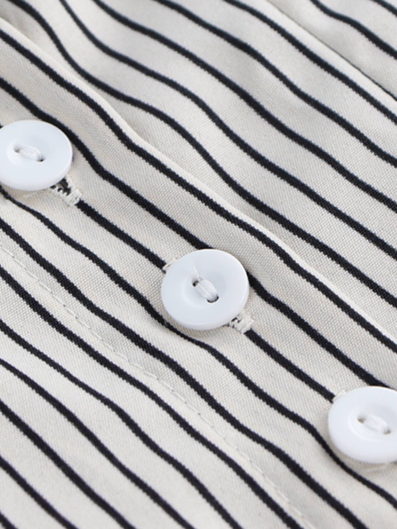 Versatile Striped Pleated Cinched Waist Shirt