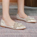 LACE PEARL BALLET FLATS FOR WOMEN BRIDAL STYLE_CWSHF0010