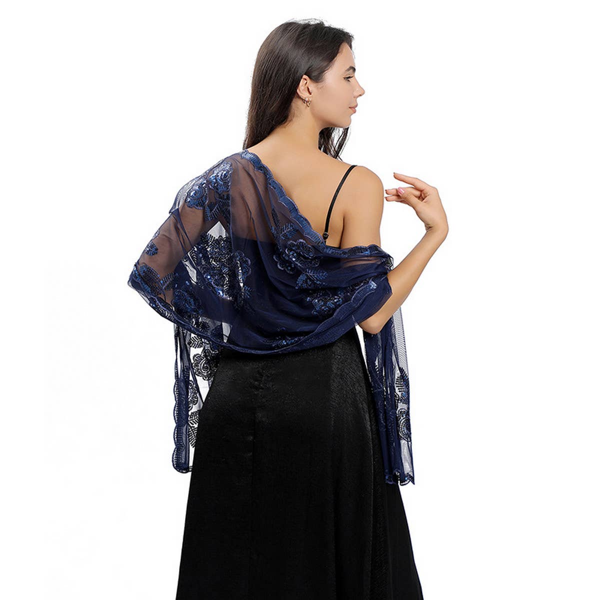 NEW ARRIVAL FLOWER SEQUIN EMBROIDERED SHAWL_CWASC1087