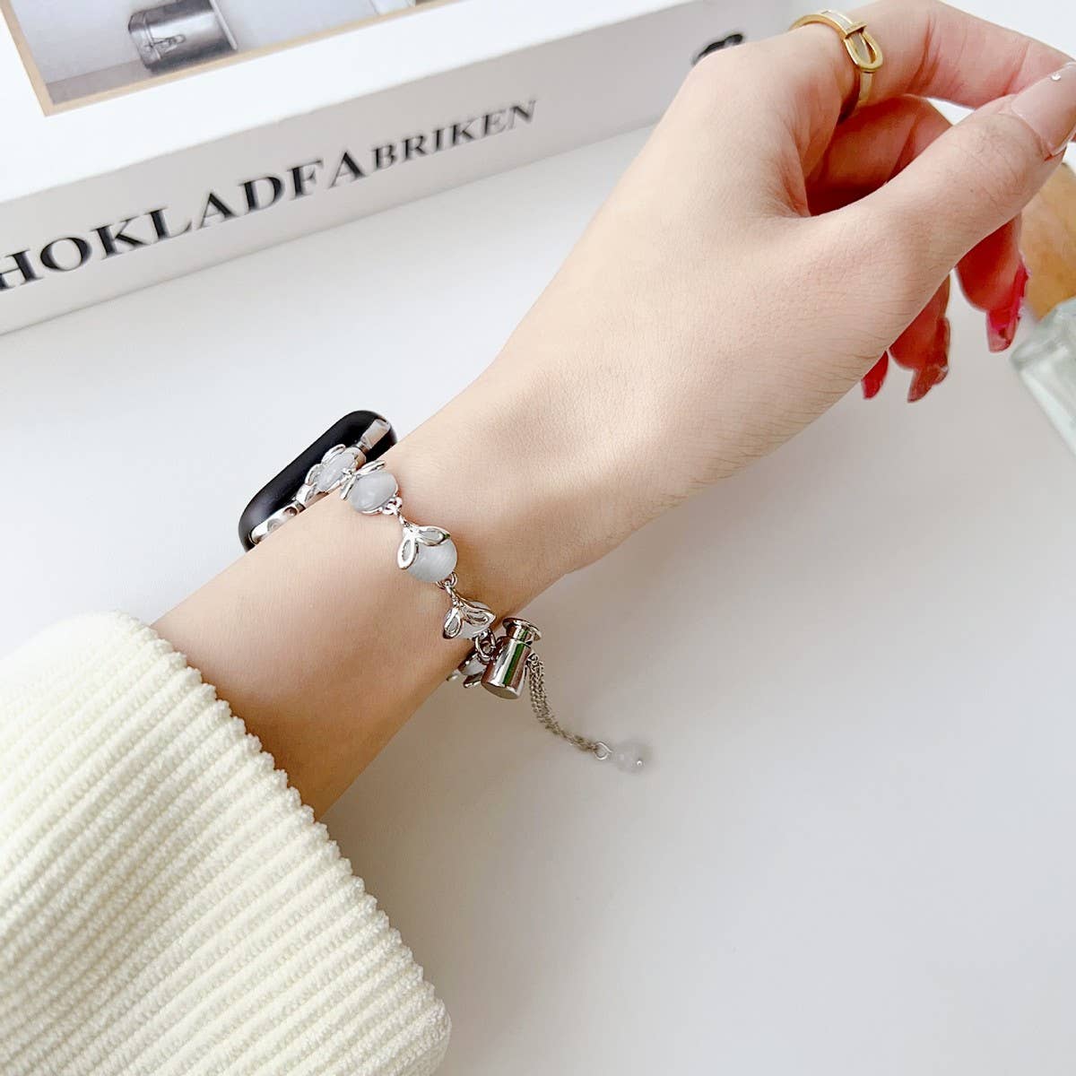 APPLE WATCH 9 CATS EYE METAL BRACELET STRAP_CWWW0064