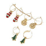 CHRISTMAS PATTERN HOOP AND DROP EARRING SET_CWMM2627