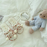 Womens Winter Fur Ball Style Open Toe Slippers_Cwmm2985