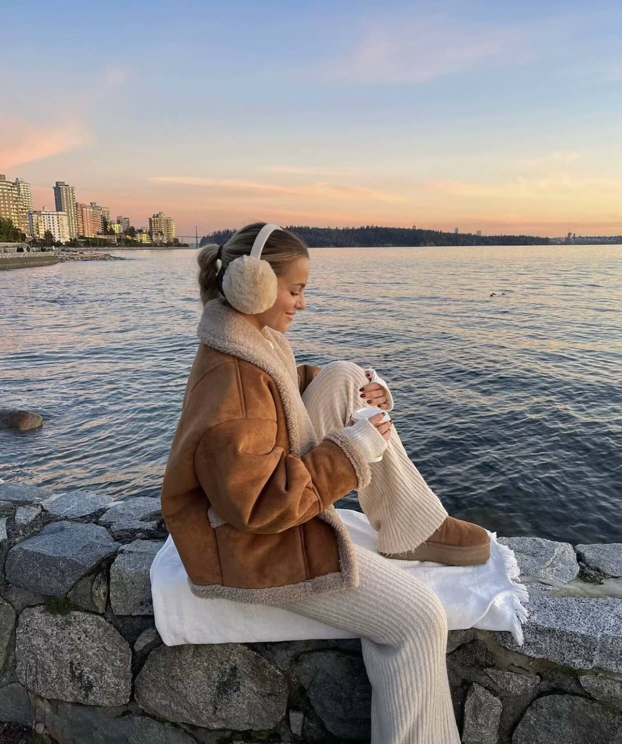 Vintage Lapel Baggy Fur All-In-One Coat For Women