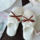 SWEET LACE BOWKNOT COTTON NON SLIP SLIPPERS_CWMM2950