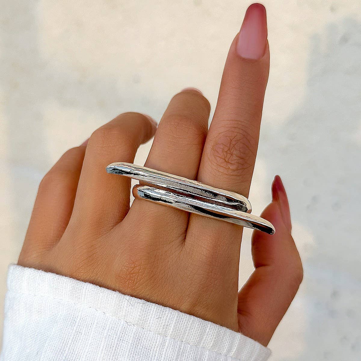 SIMPLE ASYMMETRICAL STATEMENT FRENCH RING_CWAJE1926
