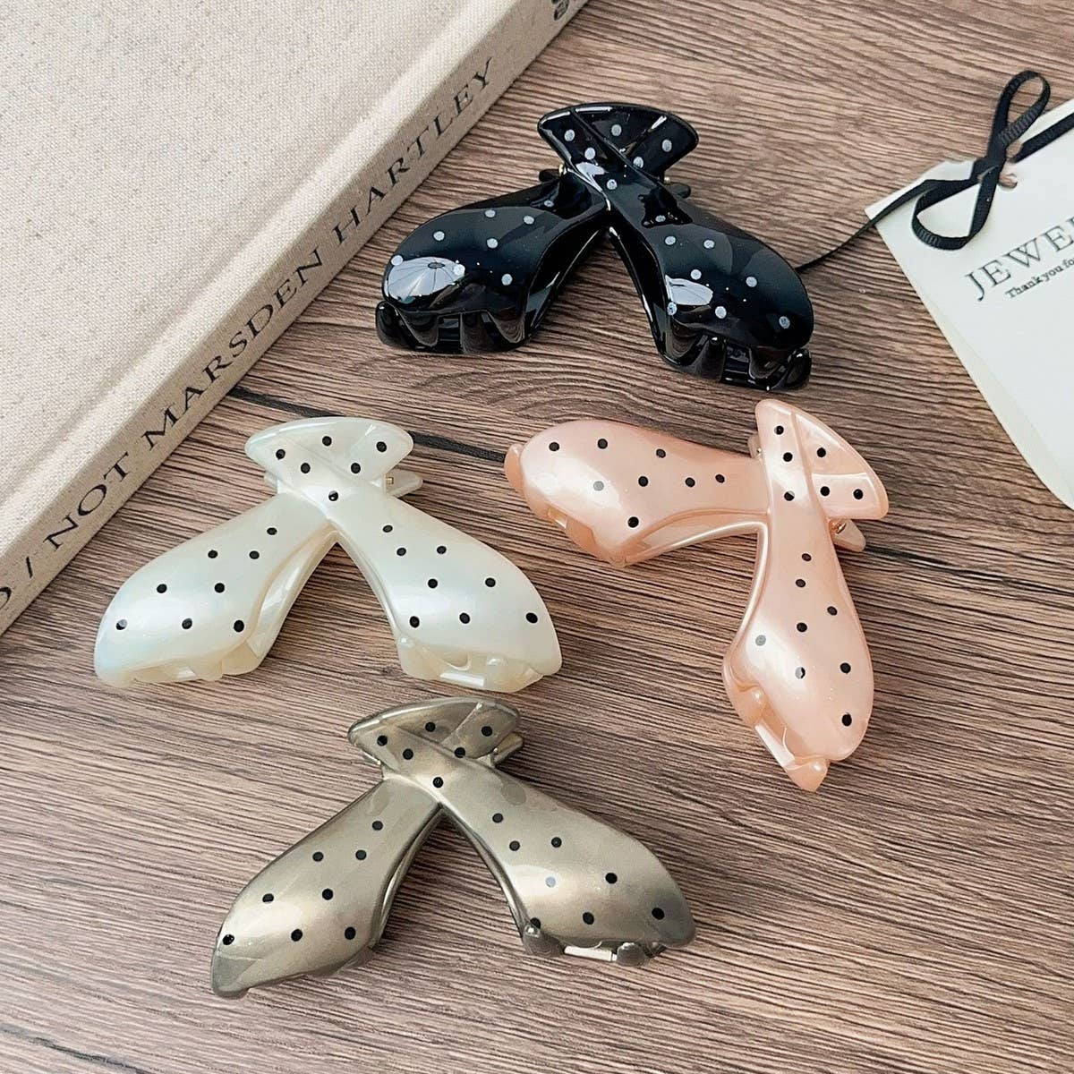 FRENCH POLKA DOT NEW HIGH END HAIR CLIP_CWAHA2368