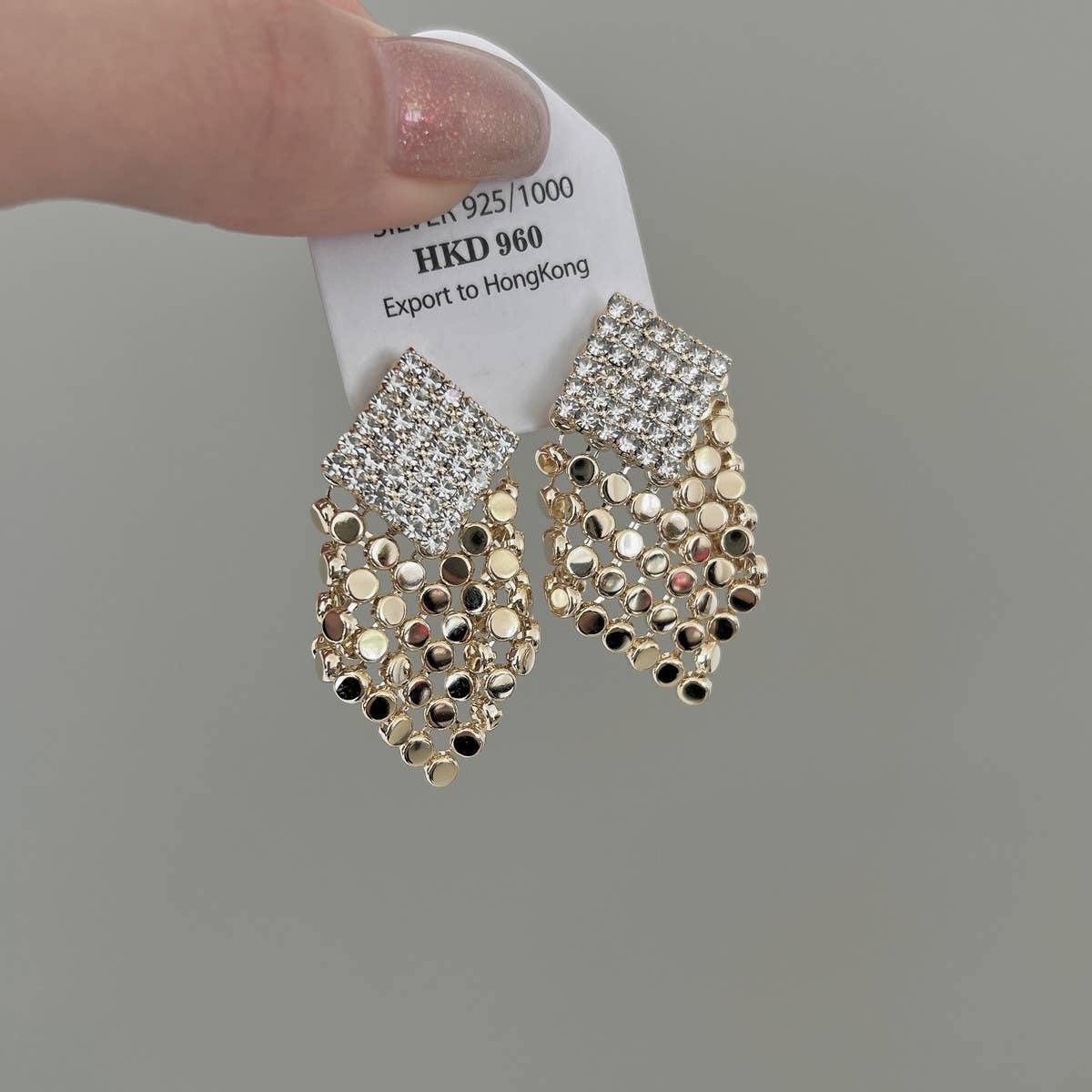 Trendy Zircon Diamond Tassel Earrings