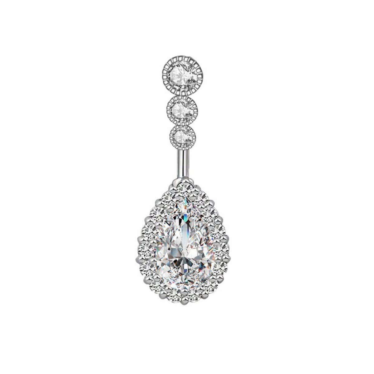 HOT SELLING TEARDROP CZ BELLY BUTTON PIERCING_CWMM9248