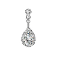 LARGE TEARDROP CZ BELLY RING FOR PIERCING_CWMM9243