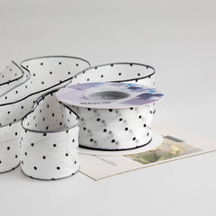 POLKA DOT FLOCKING RIBBON HANDMADE DIY BOW RIBBON_CWMM5781