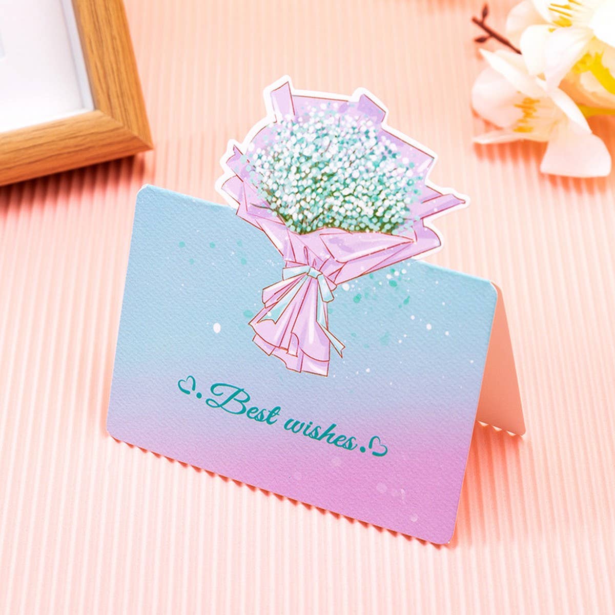 THREE DIMENSIONAL BOUQUET FLOWER GREETING CARD_CWMM1029