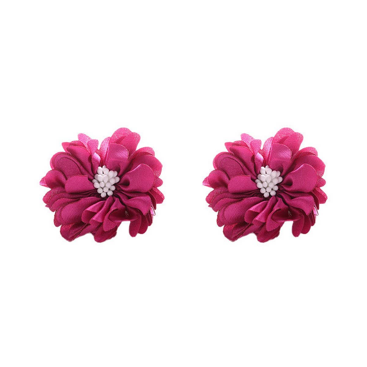 HANDMADE FABRIC FLOWER STUD EARRINGS MINIMALIST_CWMM6257