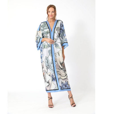 BOHO PRINT KIMONO BEACH COVER UP CARDIGAN_CWMM6309
