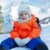 KNITTED POM POM EARMUFF HAT THREE PIECE SET_CWMM2804