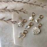 Vintage Mother Of Pearl Star Moon Shell Earrings