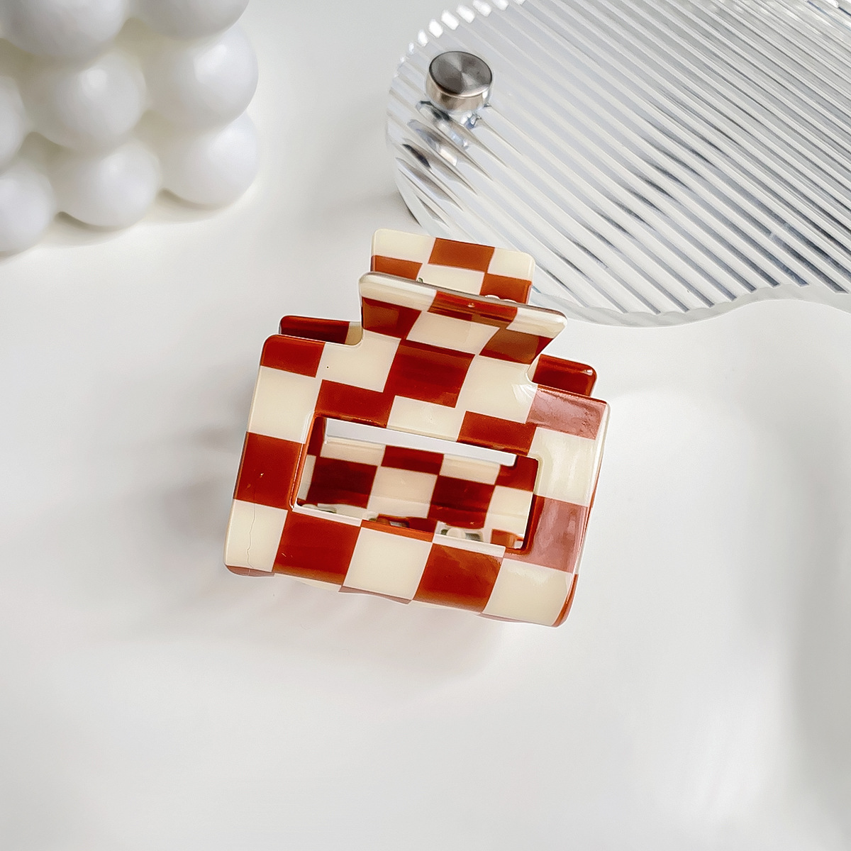 Checkerboard Hair Claw ? Candy Color Acetate Look_Cwmm10084