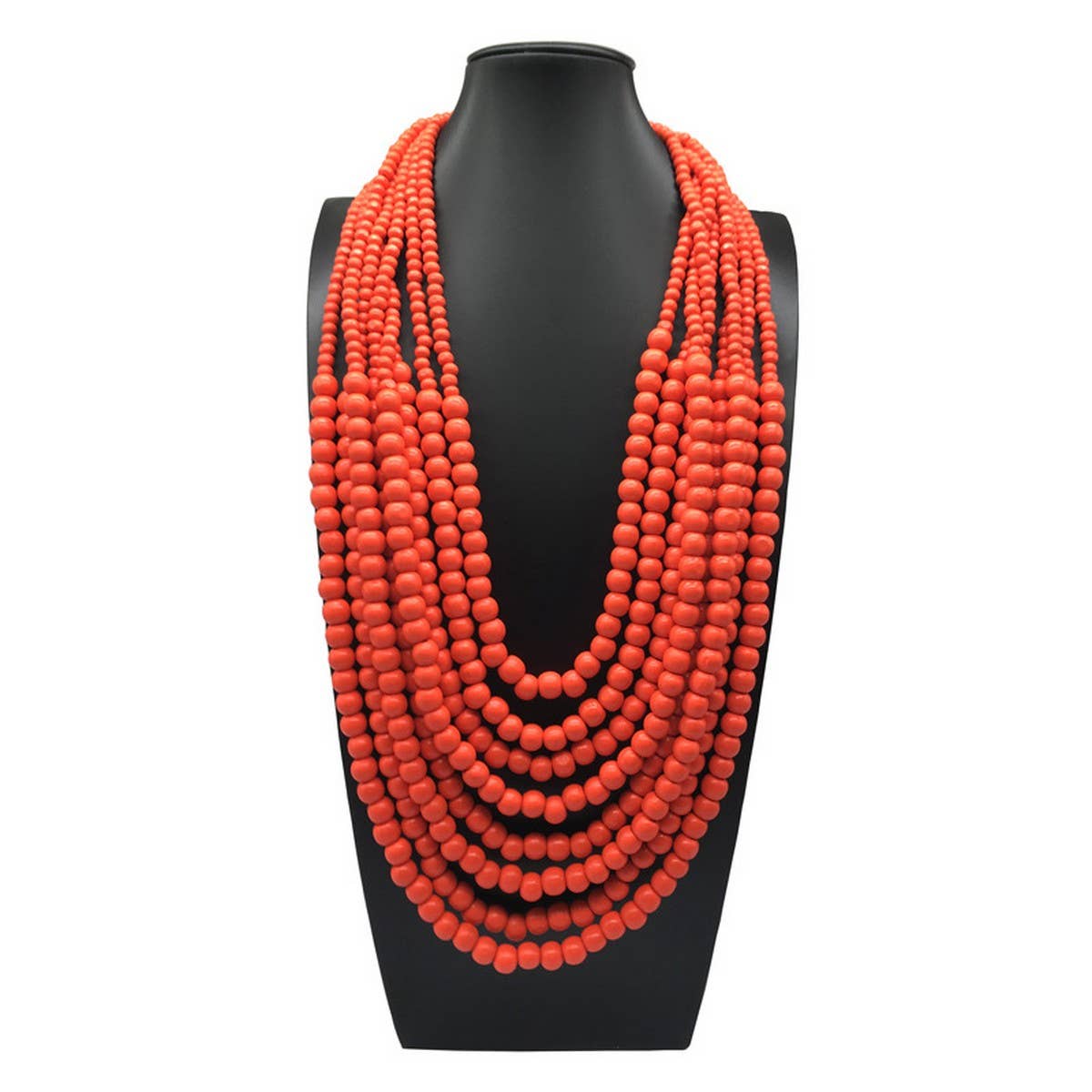 BOHEMIAN MULTI LAYERED WOODEN BEADS NECKLACE_CWMM4737