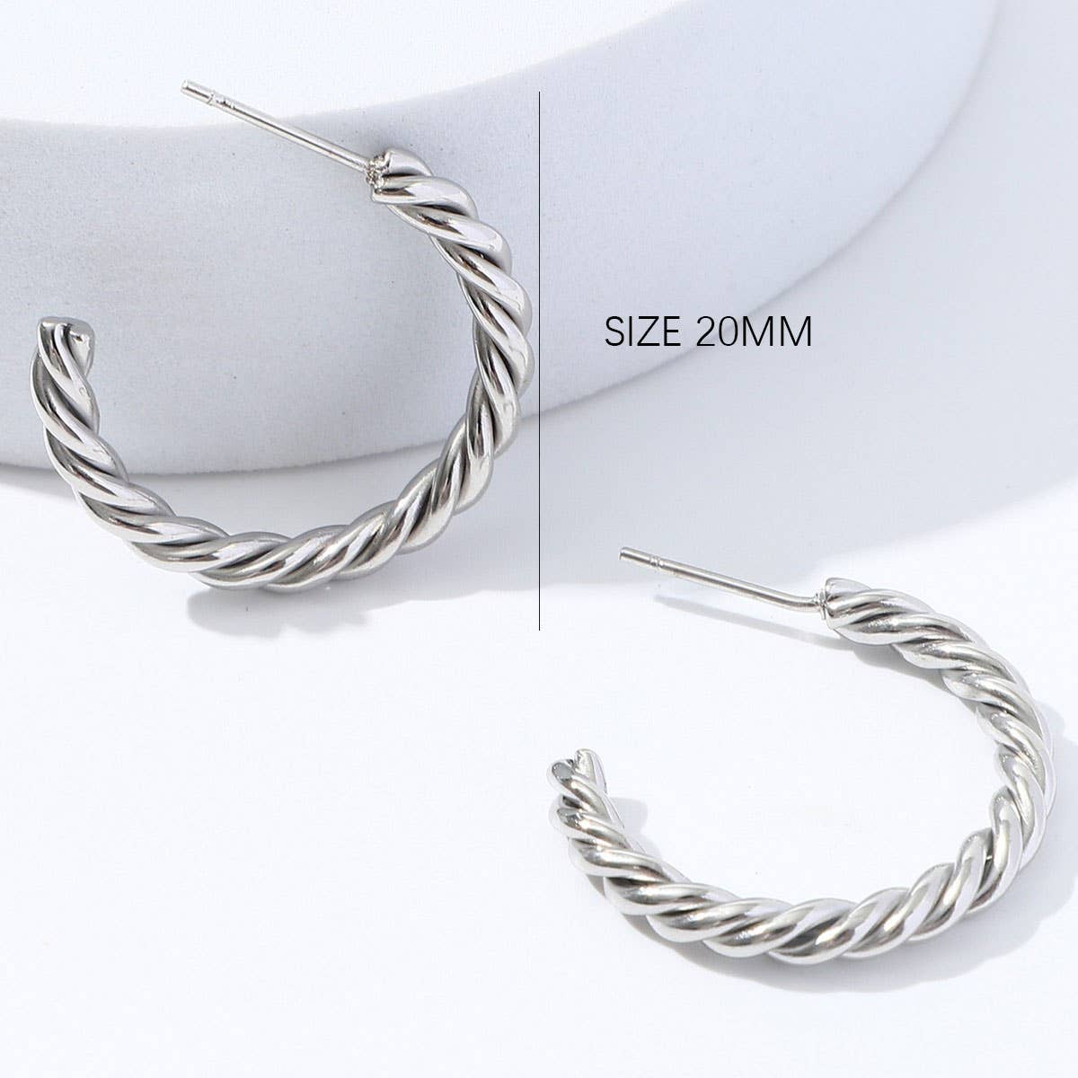 14K GOLD PLATED TWISTED ROPE ROUND HOOP EARRINGS_CWAJE0549