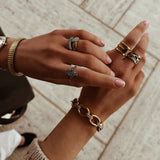 Two-Tone Stainless Steel Titanium Chain Bracelet