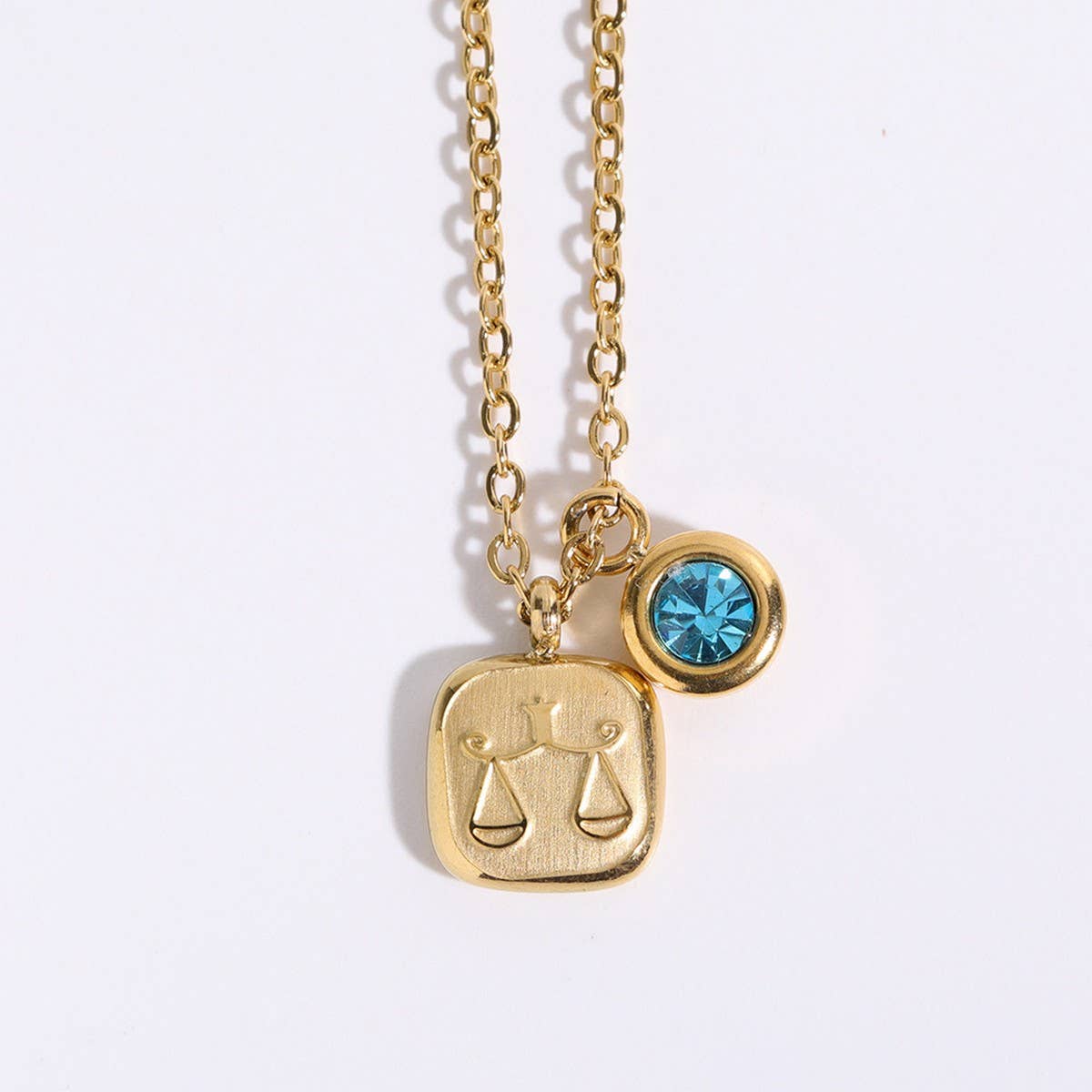 Vintage 12 Zodiac Sign Pendant Necklace_Cwmm5543