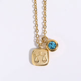 NEW RETRO 12 ZODIAC SIGN PENDANT NECKLACE_CWMM3753