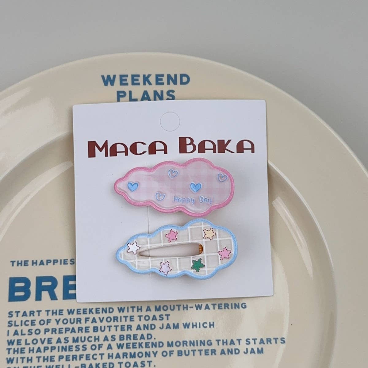 SWEET GIRL FLORAL BOW 2 PACK CLOUD HAIR CLIPS_CWAHA2267