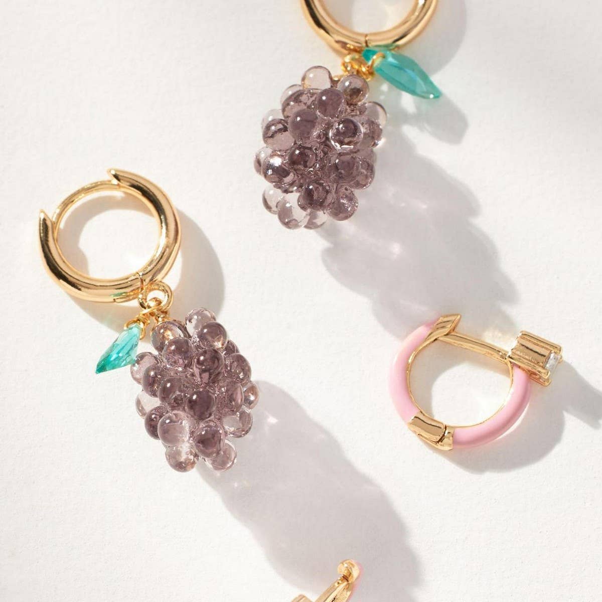 COLORFUL FRUIT ZIRCON EARRINGS STAINLESS STEEL_CWAJE4980