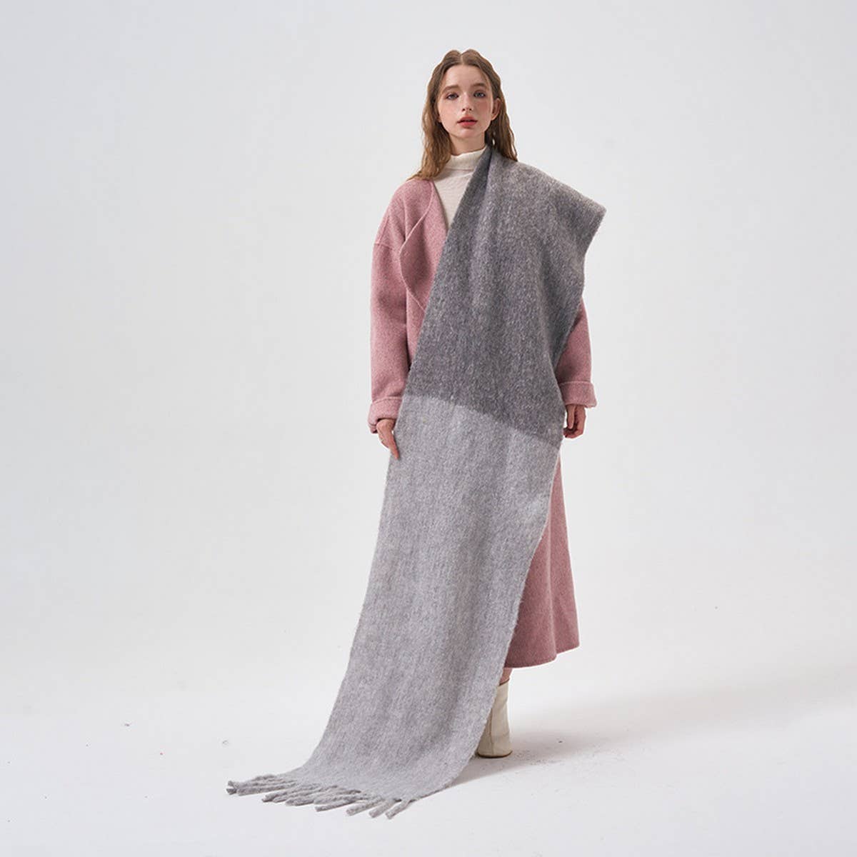 COLORBLOCK FAUX CASHMERE LONG SCARF FOR WINTER_CWASC2293