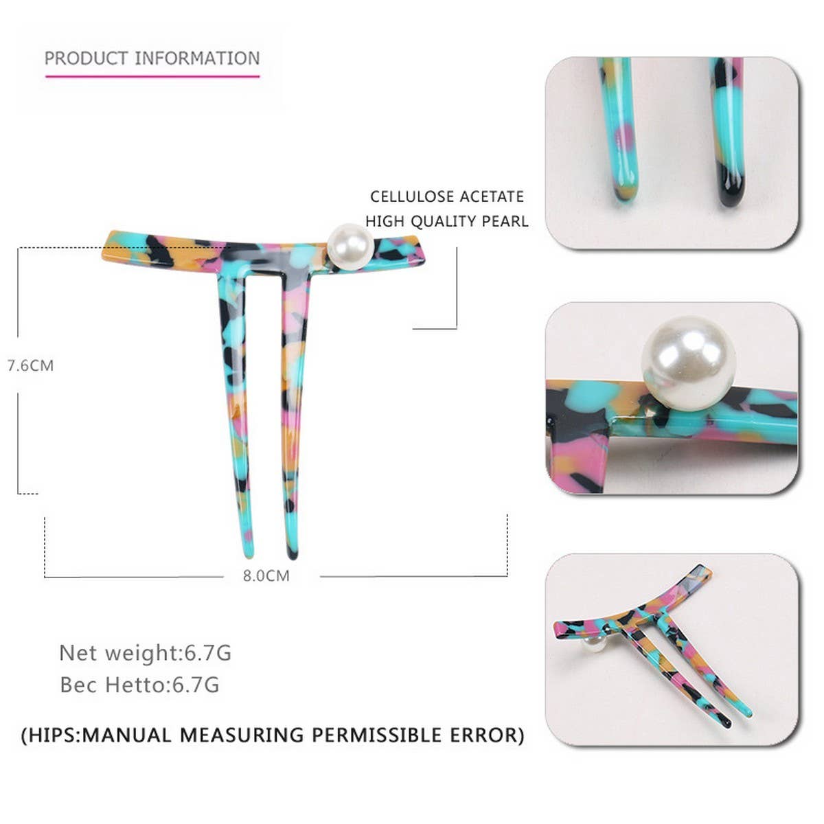 HAIRPIN ACETATE HAIRPIN INK TWO TOOTH HAIRPIN_CWAHA4212