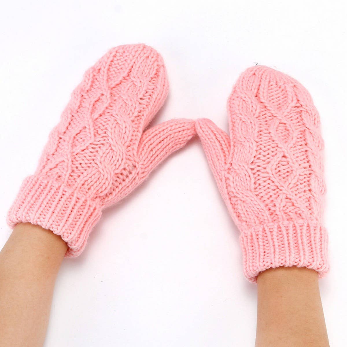 Winter Solid Color Knitted Fingerless Gloves_Cwag0252