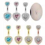 HEART CZ BELLY BUTTON RING HYPOALLERGENIC_CWMM9177