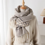 CLASSIC CHECKERED SHAWL SCARF WITH SOFT TASSELS_CWASC2766