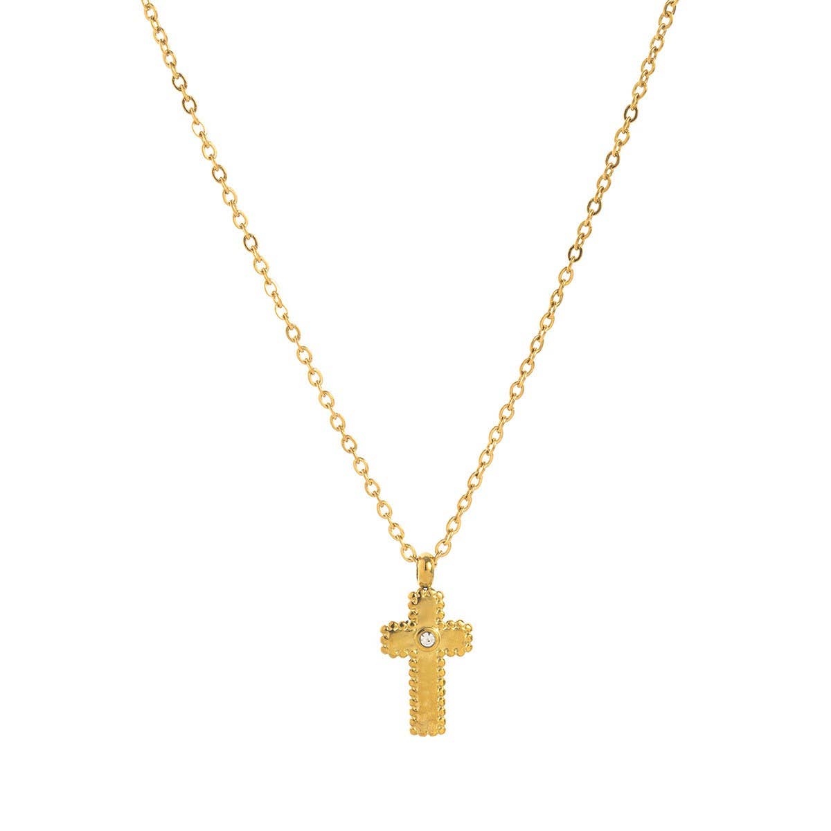 STAINLESS STEEL FASHION CROSS NECKLACE_CWMM5709