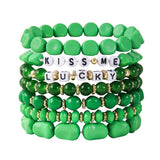 ST PATRICKS DAY ACRYLIC BEADED BRACELET SET_CWMM3504