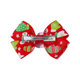 CHILDRENS SANTA CLAUS PRINTED BOW HAIRPIN_CWAHA2364