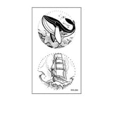 MINIMALIST NATURE TATTOO STICKERS WHALE FOREST_CWMM8365