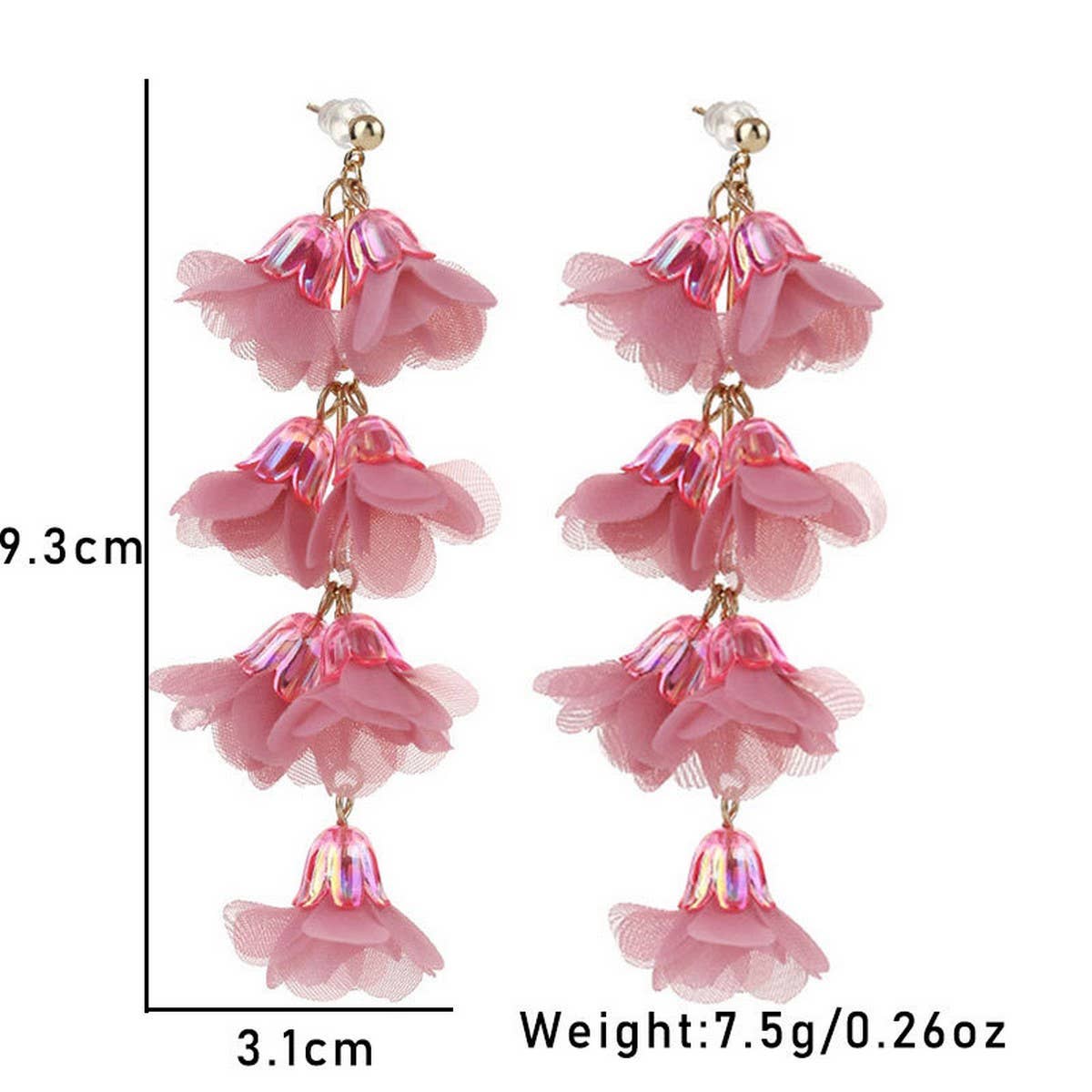 CRYSTAL FLOWER TASSEL EARRINGS ELEGANT LONG DROPS_CWMM6170