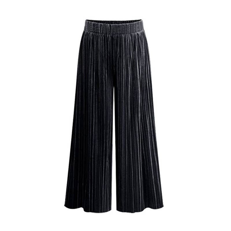 Velvet Pleated Pants Loose Straight Pants