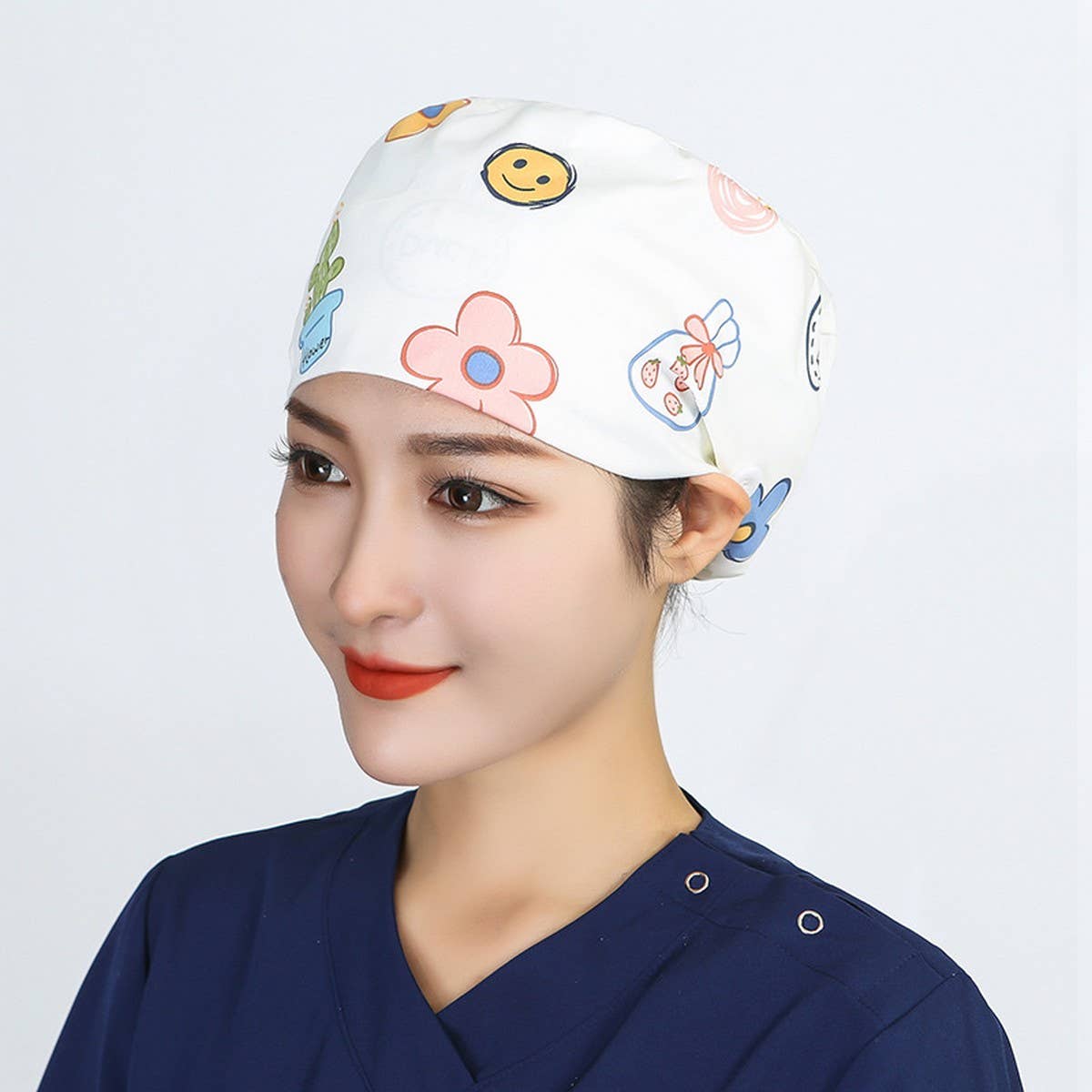 NURSE CAP OPERATING ROOM ADJUSTABLE ROUND CAP_CWAH3336