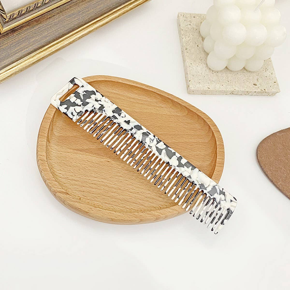 RETRO ACETATE HAIR COMB FOR STYLING MAKEUP_CWMM6429