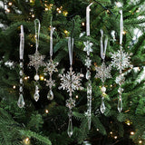 CLEAR ACRYLIC SNOWFLAKE CRYSTAL ICICLE SET DECOR_CWMM9682