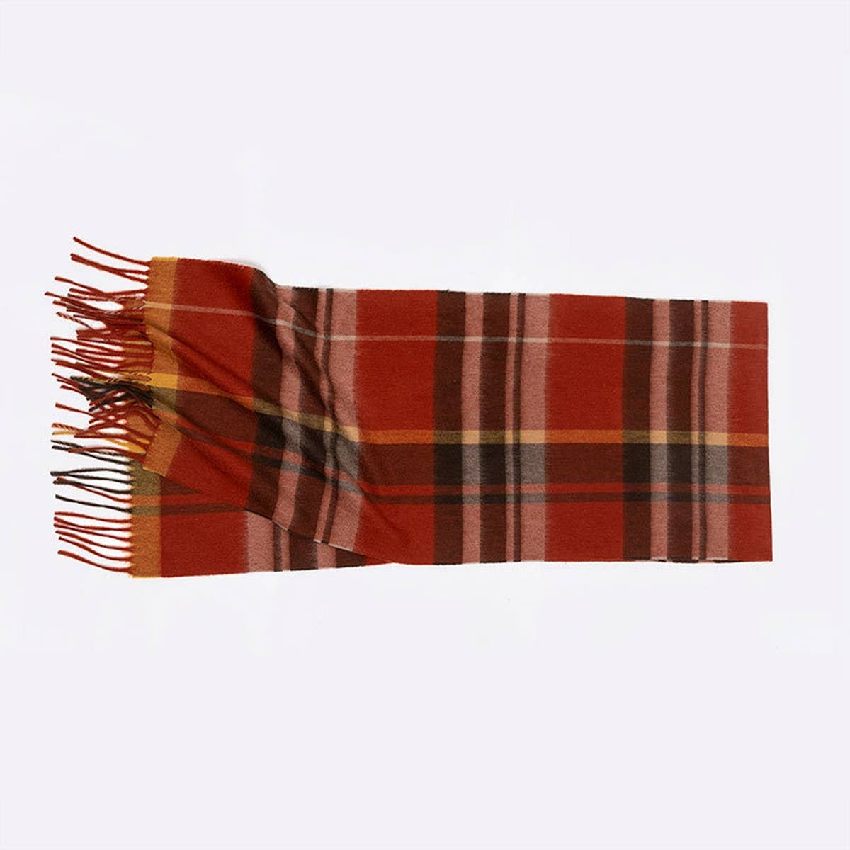 100% WOOL PLAID SCARF SOFT REVERSIBLE WRAP_CWASC2348