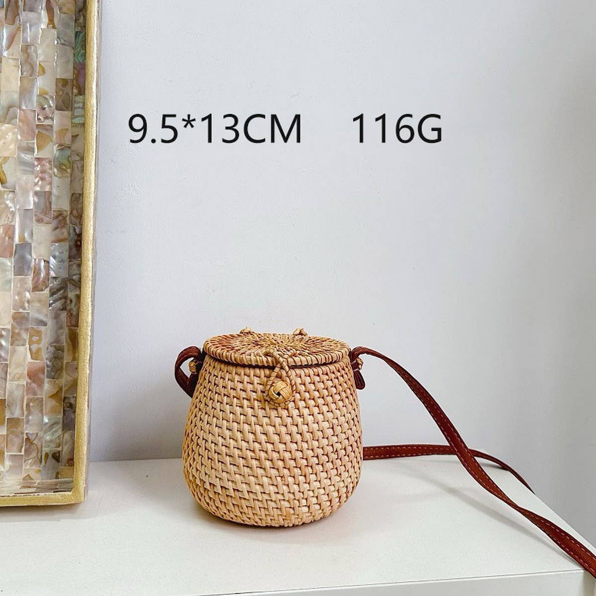 RATTAN WOVEN SMALL SQUAREBAG SHOULDER CROSSBODY BAG_CWMM4544