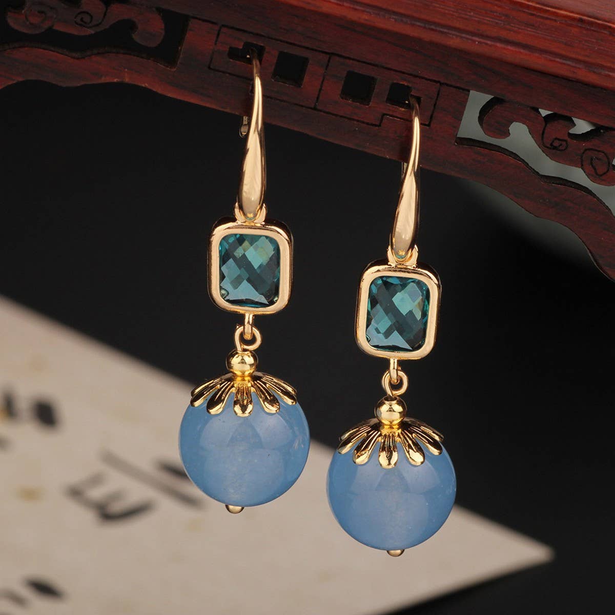 SIMPLE DESIGN NATURAL AGATE EARRINGS FOR WOMEN_CWAJE4005