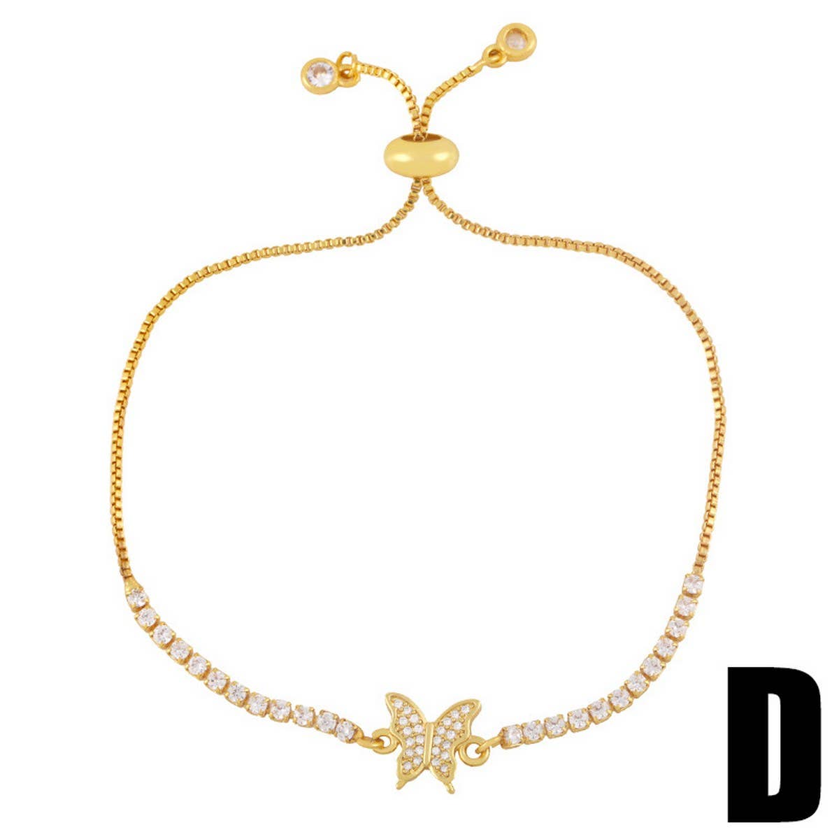 DEVILS EYE BUTTERFLY PLATED 18K GOLD BRACELET_CWAJE0874