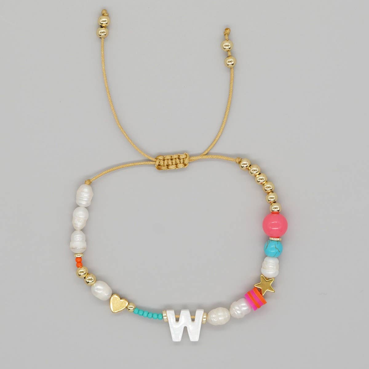 FASHION HAND WOVEN LETTER PEARL BRACELET_CWMM3812