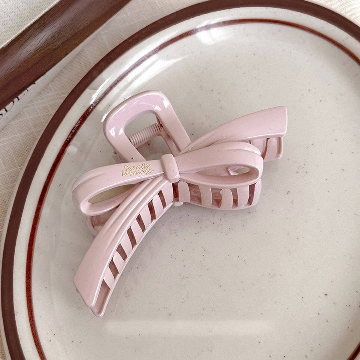 LARGE BOW HAIR CLAW ELEGANT RIBBON SHARK CLIP_CWAHA4019