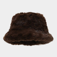 Faux Mink Plush Bucket Hat Winter Warm Trendy_Cwah04780