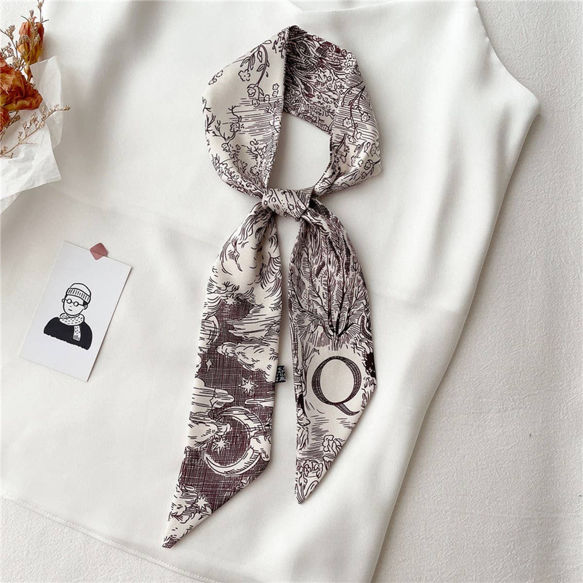 LETTER CREATIVE DOUBLE LAYER HAIRBAND HEAD SCARF_CWASC1525